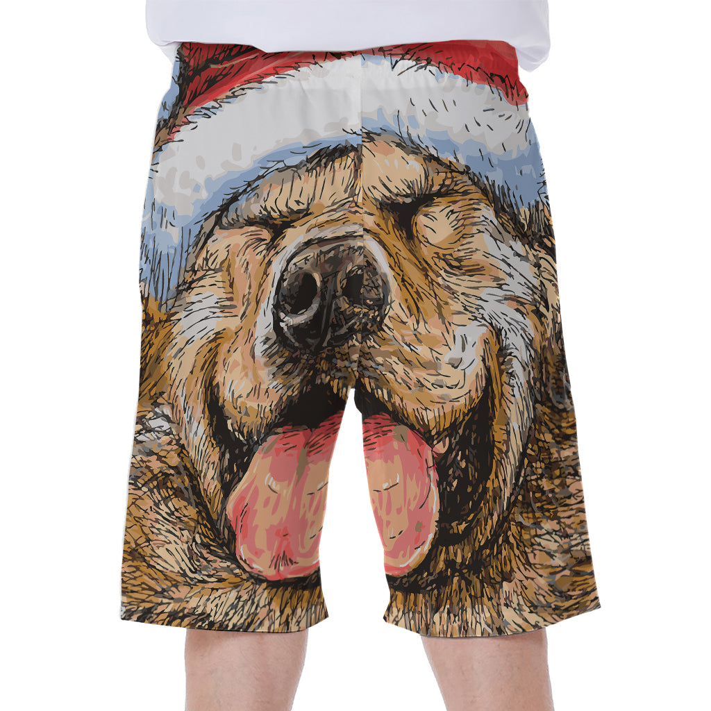 Santa Labrador Retriever Print Men's Beach Shorts