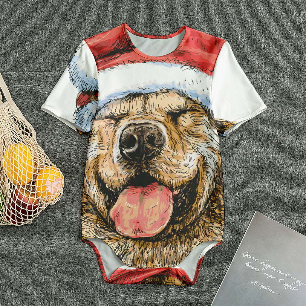 Santa Labrador Retriever Print Men's Bodysuit