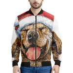 Santa Labrador Retriever Print Men's Bomber Jacket
