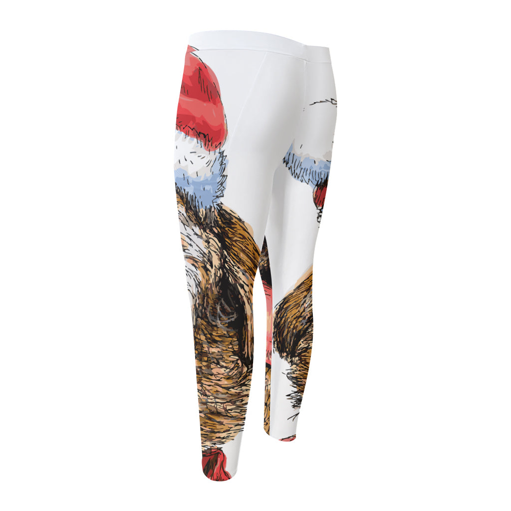 Santa Labrador Retriever Print Men's Compression Pants