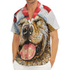 Santa Labrador Retriever Print Men's Deep V-Neck Shirt