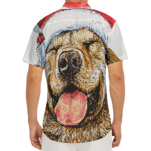 Santa Labrador Retriever Print Men's Deep V-Neck Shirt