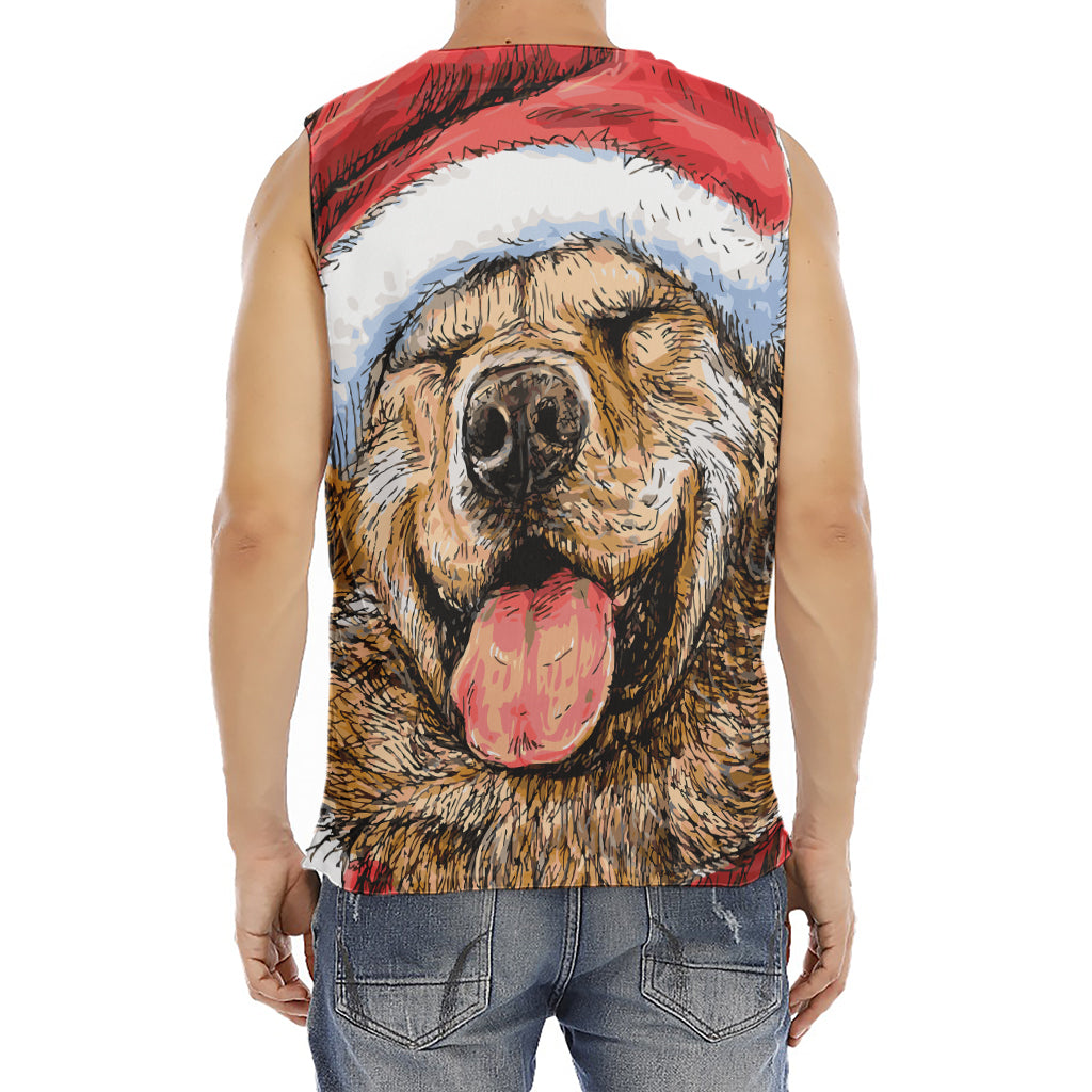 Santa Labrador Retriever Print Men's Fitness Tank Top