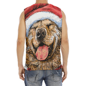 Santa Labrador Retriever Print Men's Fitness Tank Top