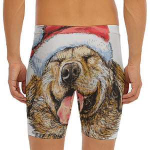 Santa Labrador Retriever Print Men's Long Boxer Briefs