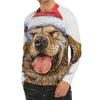 Santa Labrador Retriever Print Men's Long Sleeve Rash Guard