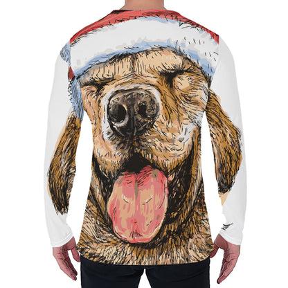 Santa Labrador Retriever Print Men's Long Sleeve T-Shirt