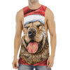 Santa Labrador Retriever Print Men's Muscle Tank Top