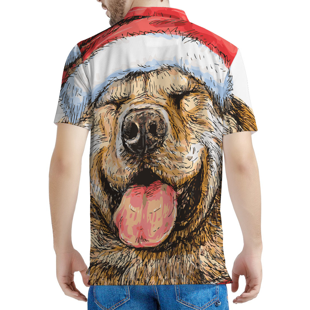 Santa Labrador Retriever Print Men's Polo Shirt