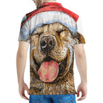 Santa Labrador Retriever Print Men's Polo Shirt