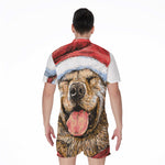 Santa Labrador Retriever Print Men's Rompers