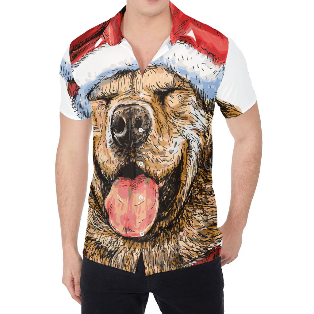 Santa Labrador Retriever Print Men's Shirt