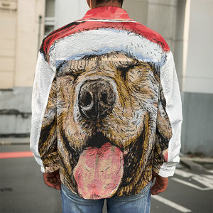 Santa Labrador Retriever Print Men's Shirt Jacket