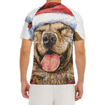 Santa Labrador Retriever Print Men's Short Sleeve Rash Guard