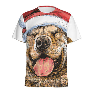 Santa Labrador Retriever Print Men's Sports T-Shirt