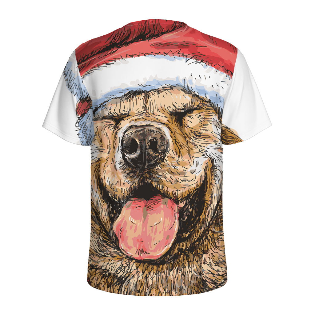 Santa Labrador Retriever Print Men's Sports T-Shirt