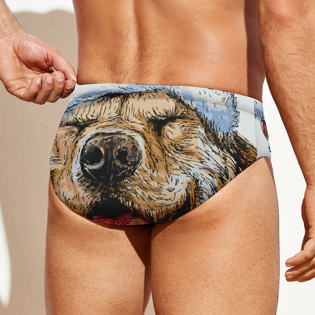 Santa Labrador Retriever Print Men's Swim Briefs