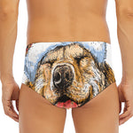 Santa Labrador Retriever Print Men's Triangle Swim Briefs