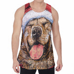Santa Labrador Retriever Print Men's Velvet Tank Top