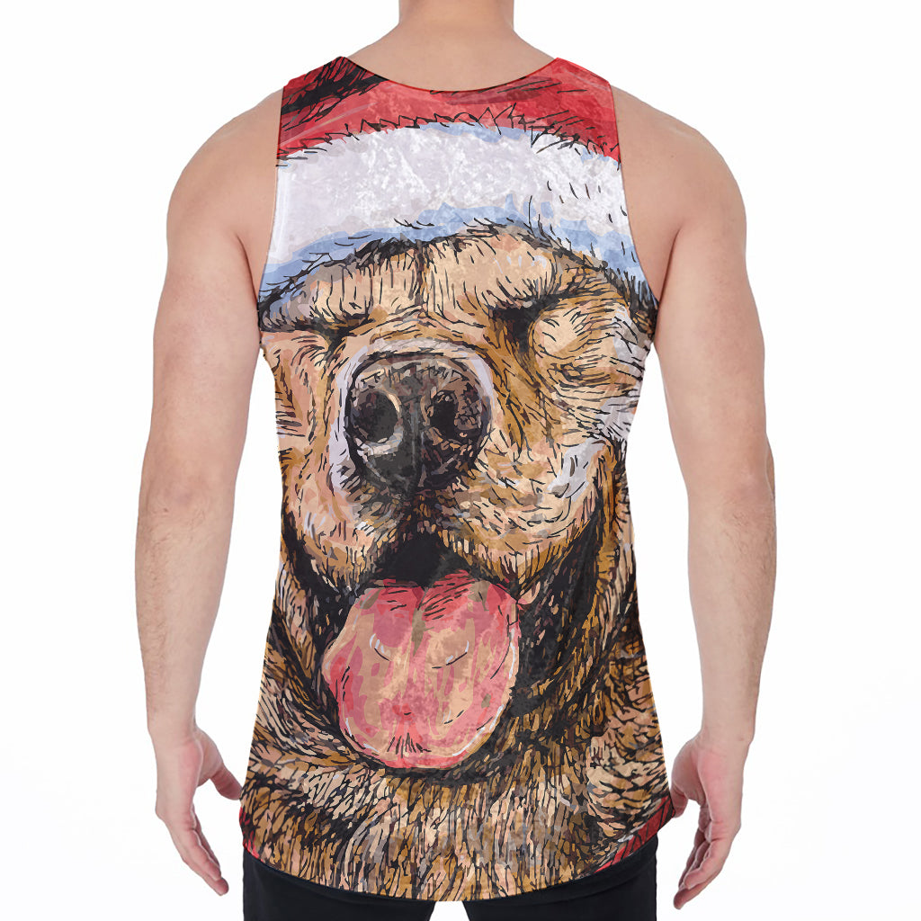 Santa Labrador Retriever Print Men's Velvet Tank Top