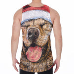 Santa Labrador Retriever Print Men's Velvet Tank Top