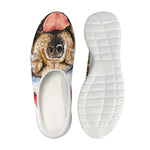 Santa Labrador Retriever Print Mesh Casual Shoes
