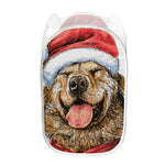 Santa Labrador Retriever Print Mesh Laundry Hamper