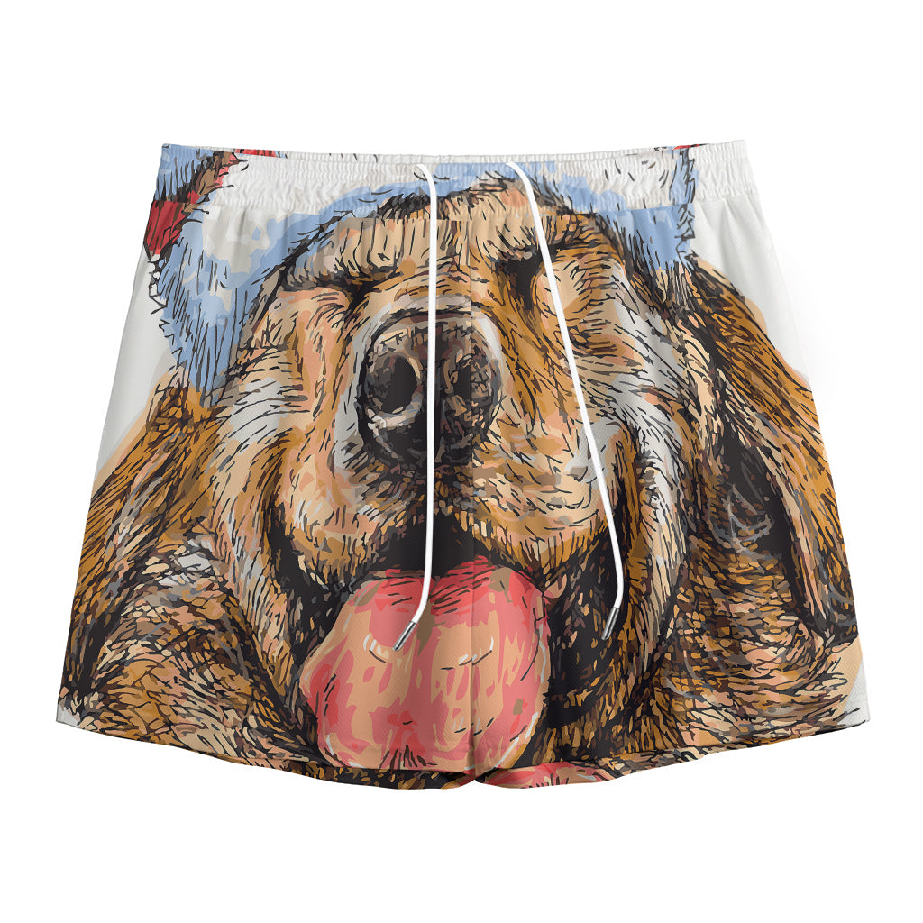 Santa Labrador Retriever Print Mesh Shorts