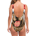 Santa Labrador Retriever Print One Piece Swimsuit