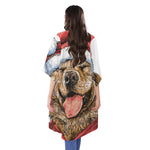 Santa Labrador Retriever Print Open Front Beach Cover Up