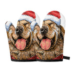 Santa Labrador Retriever Print Oven Mitts