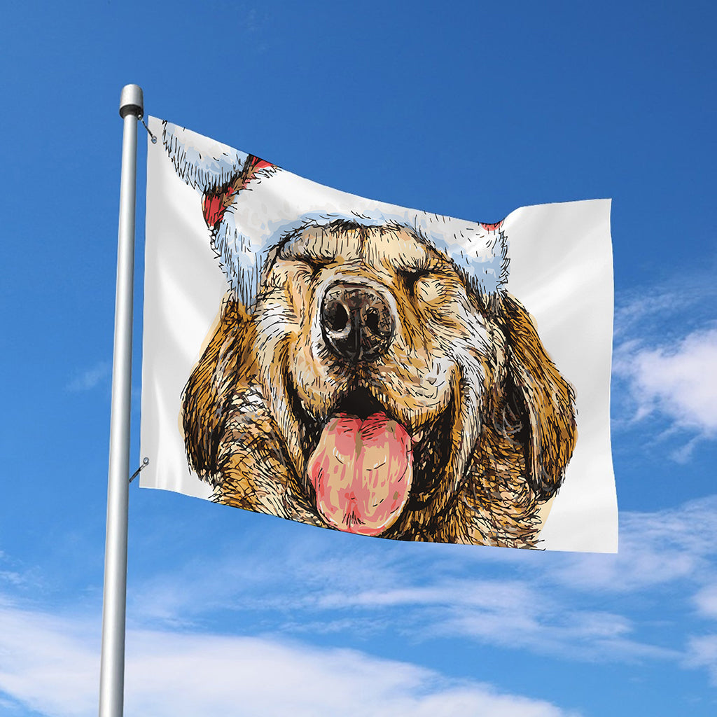 Santa Labrador Retriever Print Polyester Flag