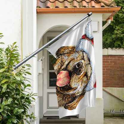 Santa Labrador Retriever Print Polyester Flag