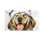 Santa Labrador Retriever Print Polyester Flag