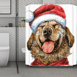 Santa Labrador Retriever Print Polyester Shower Curtain