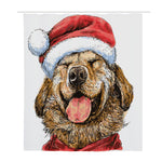 Santa Labrador Retriever Print Polyester Shower Curtain