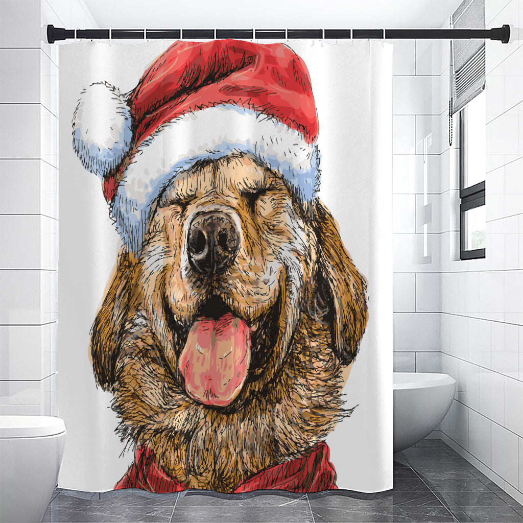 Santa Labrador Retriever Print Premium Shower Curtain