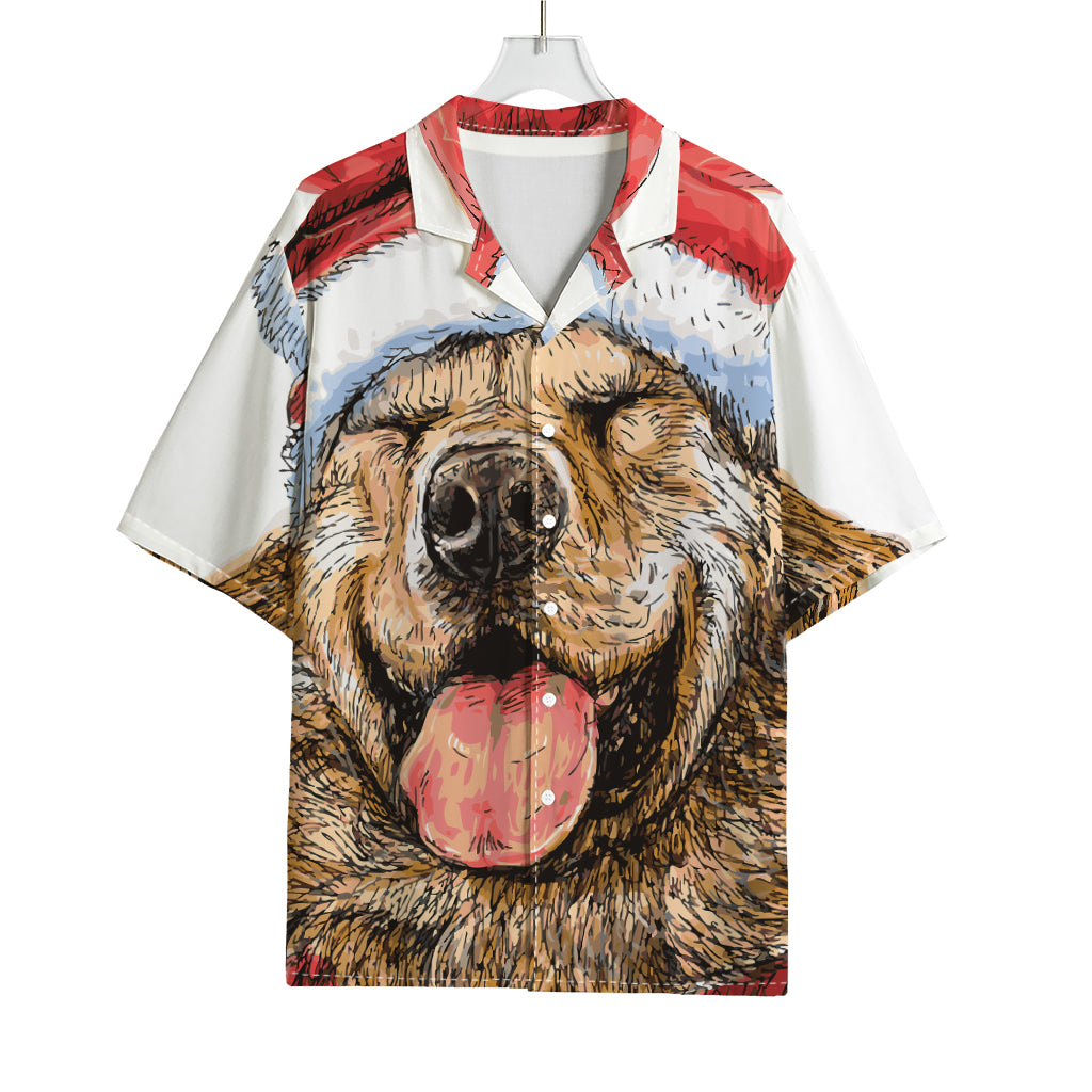 Santa Labrador Retriever Print Rayon Hawaiian Shirt