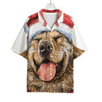 Santa Labrador Retriever Print Rayon Hawaiian Shirt