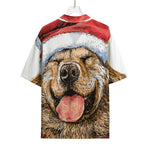 Santa Labrador Retriever Print Rayon Hawaiian Shirt