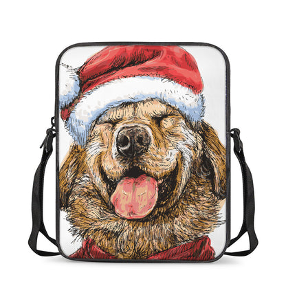 Santa Labrador Retriever Print Rectangular Crossbody Bag