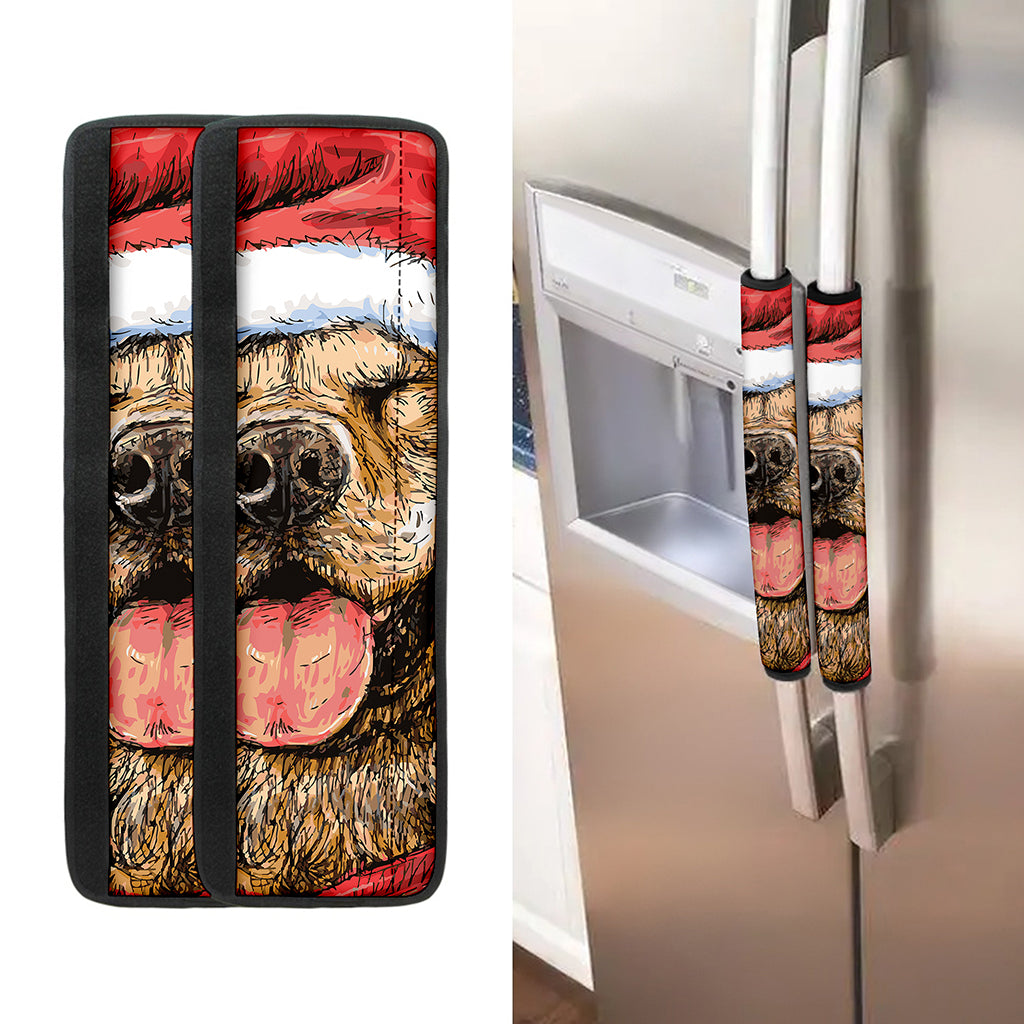 Santa Labrador Retriever Print Refrigerator Handle Covers