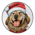 Santa Labrador Retriever Print Round Floor Mat