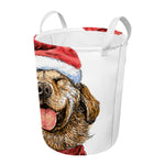 Santa Labrador Retriever Print Round Laundry Basket
