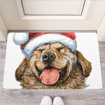 Santa Labrador Retriever Print Rubber Doormat