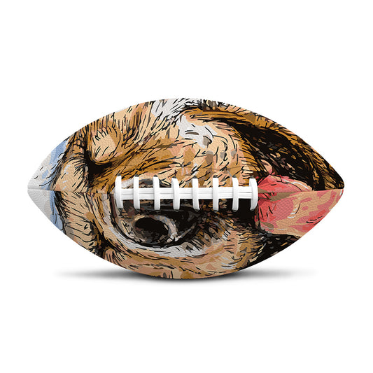 Santa Labrador Retriever Print Rugby Ball