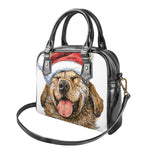 Santa Labrador Retriever Print Shoulder Handbag