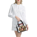 Santa Labrador Retriever Print Shoulder Handbag