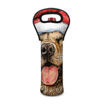 Santa Labrador Retriever Print Single Neoprene Wine Tote