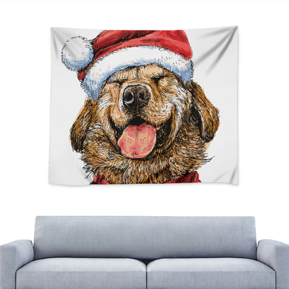 Santa Labrador Retriever Print Tapestry